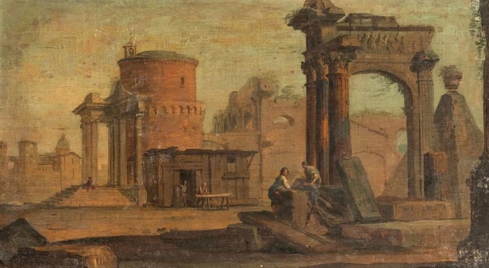 Veduta con rovine